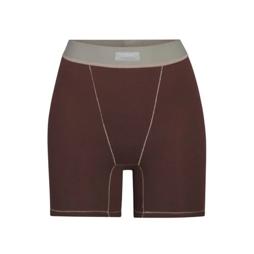 SKIMS COTTON RIB
BOXER - CHOCOLATE *Sold Out Color* Small NWT!
